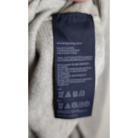 Tommy Hilfiger Men's V-Neck Argyle Sweater Gray Red Black Size L Acadamia Cotton - Picture 8 of 8